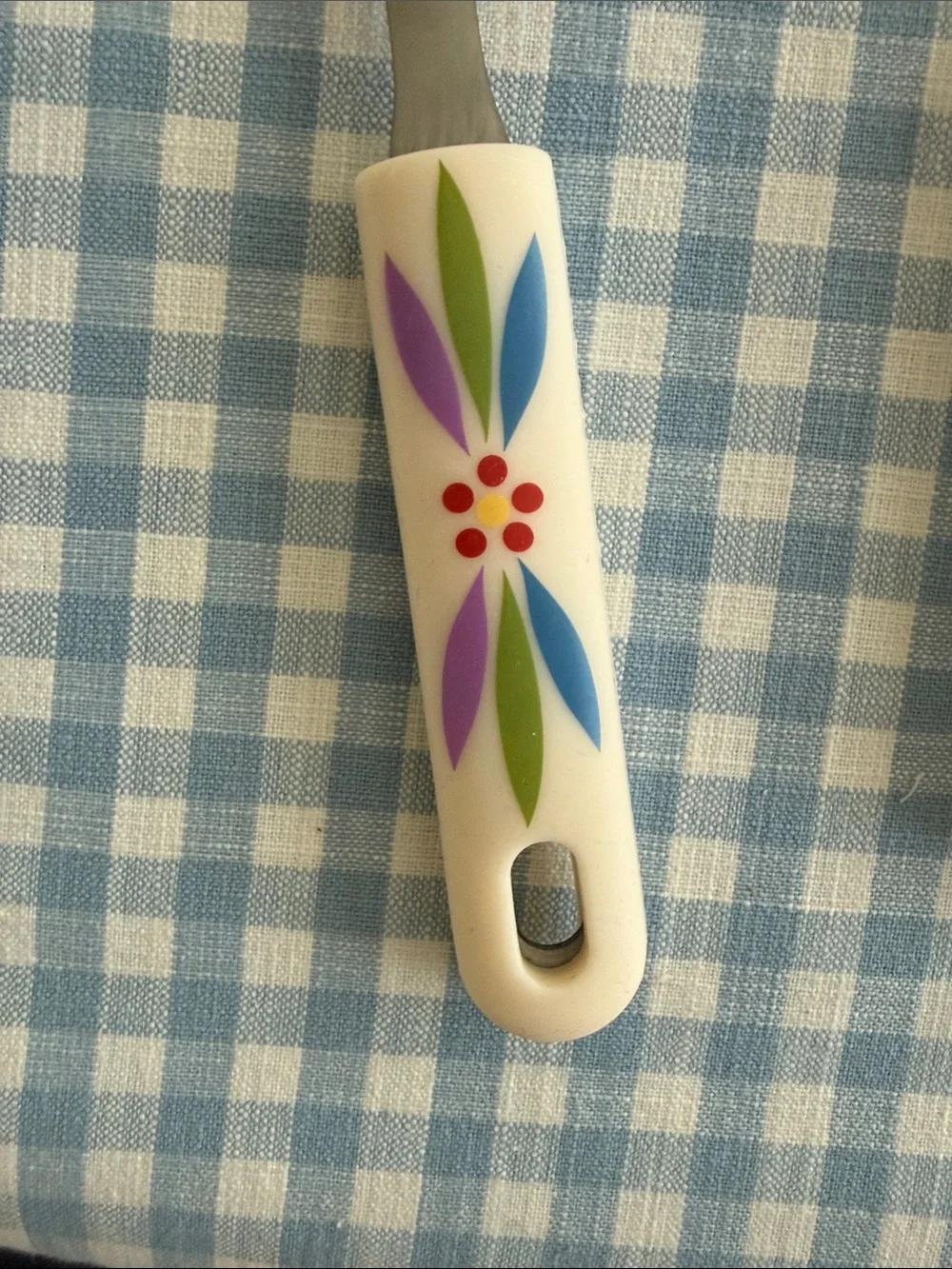 Temp-tations Silicone & Metal Slotted Dotted Serving Spoon & spatula- floral